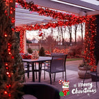 JMEXSUSS 400 LED Red Halloween String Lights Outdoor, 132ft Red String Lights Indoor Plug in with Remote, 8 Modes Christmas Light for Tree Room Fireplace Christmas Halloween Party Decor