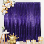 SquarePie Sequin Backdrop Curtain Not See Through Thick Glitter Background for Party 8FT x 8FT Purple