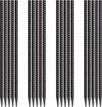 Rebar Stakes 16 Inch 20 Pack Heavy Duty Ground Anchors with Chisel Point End Long Straight Steel Tent Stakes 3/8" Thickness Metal Spikes Black Coated for Concrete Timber Camping Garden Plant
