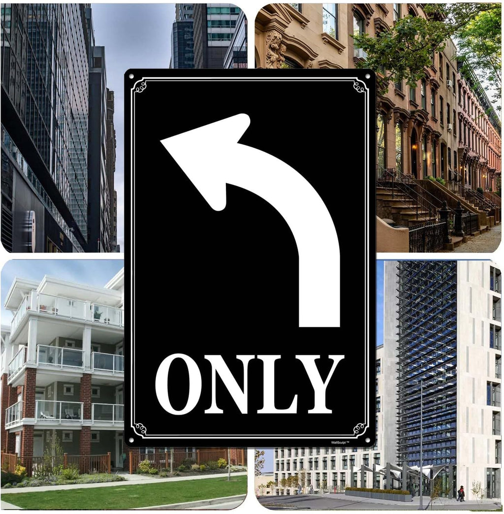 12x16" Right Turn Only Arrow Signs - High-Intensity Aluminum Parking Lot Sign, Weatherproof & Fade-Resistant, Ideal for Outdoor & Indoor Use - Curbside Sign