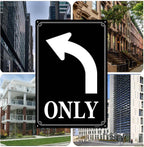 12x16" Right Turn Only Arrow Signs - High-Intensity Aluminum Parking Lot Sign, Weatherproof & Fade-Resistant, Ideal for Outdoor & Indoor Use - Curbside Sign