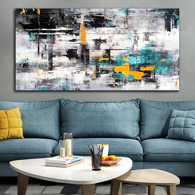 SIXTTART Large Wall-Art Living Room Pictures Wall Decor - Abstract Canvas Wall Art for Office Ready to Hang Size 30" x 60"