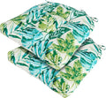 FUNHOME Outdoor Chair Cushions 19 x19 Inch,Water Resistant Tufted Seat Cushions 19",Reversible,Weather Resistant,Rounded Back Wicker Chair Cushion for Patio Garden Furniture(Palm Leaf)