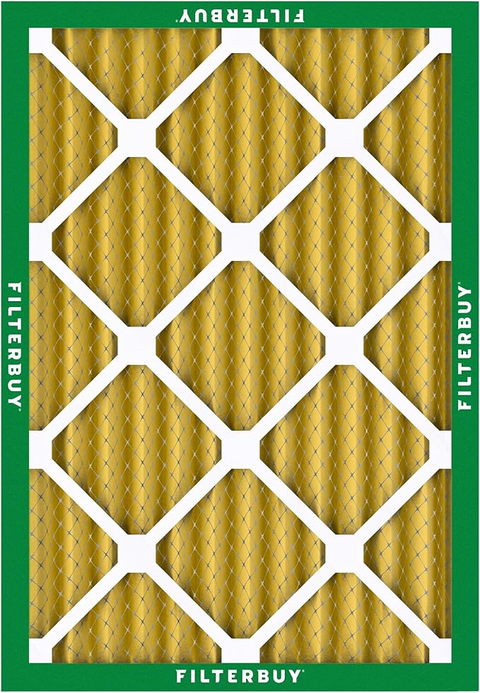 Filterbuy 14x20x2 Air Filter MERV 11 Superior Pet & Allergy Defense (12-Pack), Electrostatic Pleated HVAC AC Furnace Filters Replacement, Made in USA (Actual Size: 13.50 x 19.50 x 1.75)