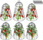 Garden Cloches for Plants - Set of 6 Chicken Wire Plant Cages and Plant Protectors from Animals, 17.7" H x 12.8" D, Outdoor Vegetable and Flower Cages, Sapbontchi Chicken Wire Cloche