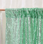 Poise3EHome Mint Green Sequin Backdrop Curtain,4 Panels 2FTx8FT Glitter Background for Party Birthday Party Baby Shower Wedding Christmas Thanksgiving Halloween Holiday Festival Decor