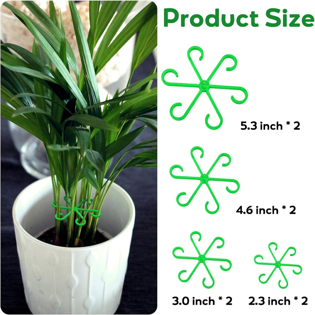 Plant Stem Support Set, 8Pcs 4 Sizes Plant Trellis Rings for Climbing Plants Indoor, Support Holder Ring for Different Growth Stages, Climbing Houseplant Trellis for Potted (Green)