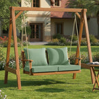 Summsun Outdoor Cushions for Patio Furniture, Double-Sided Waterproof Backrest and Deep Seat Cushion Set with Removable Cover, 22 x 22 Inch, Sage Green, Set of 2
