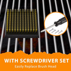 ENLOY Copper Wire Grill Brush Replacement Head, Grill Cleaning Bristle Brush with 4 Screws, BBQ Cleaning Replacement Brush Head for Gas, Porcelain, Ceramic, Cast Iron, Stainless Steel Grills and More