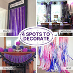 PartyWoo Purple Crepe Paper Streamers 4pcs 328ft Pack of Dark Purple Crepe Paper Streamers for Birthday Gender Reveal Baby Shower Bachelorette Graduation Princess Butterfly Theme Party Decorations