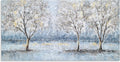 NdcSkyArt Blue Grey Tree Paintings Hand Painted Canvas Wall Art with Gold Foil Modern Abstract Grey Contemporary Rustic Farmhouse Family Tree Landscape Pictures Scenery Artwork