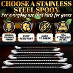 8 Pcs Bar Spoon Cocktail Mixing Spoon – 12'' Stainless Steel Cocktail Stirrers for Drinks, Polished Surface, Easy to Clean – Useful Bar Spoons for Professional and Home | Caviar Spoons