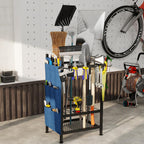 SAMRELAX Garden Tool Organizer, Garden Yard Tool Rack for Garage, Garage Organization and Storage, Metal Yard Tools Storage up to 46 Tools/Rake/Broom/shovel/, Suitable for Garage, Yard, Patio, Shed