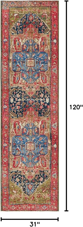 Unique Loom Outdoor Traditional Collection Area Rug - Limon (2' 7" x 10' Runner Multi/Red)
