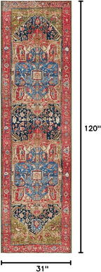 Unique Loom Outdoor Traditional Collection Area Rug - Limon (2' 7" x 10' Runner Multi/Red)