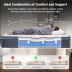 Twin Size Mattress in a Box 12 Inch Hybrid Mattress [Enhanced Stability], Medium Firm Construction with Memory Foam and Pocket Coils, Reinforced Edge Support