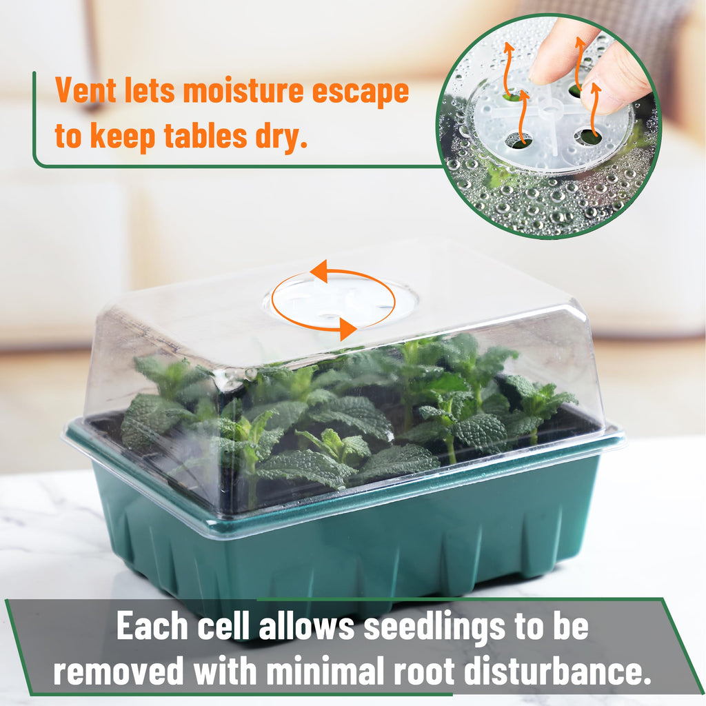Mr. Pen- Seed Starter Tray Kits, 6.6"x4.6", 10 Set, Total 120 Cells