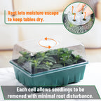 Mr. Pen- Seed Starter Tray Kits, 6.6"x4.6", 10 Set, Total 120 Cells