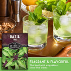 Survival Garden Seeds - Thai Basil Seed for Planting - 5 Packets with Instructions to Plant and Grow Asian Basil Indoors or Outdoors in Your Home Vegetable Garden - Non-GMO Heirloom Variety