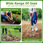 Gardenia Iron Weeding Rake, 2.0 Iron Weeding Rake with Long Handle, 6 Teeth Heavy Duty Puller Tools for Gardening, Weedings ,Lawn