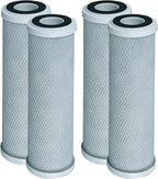 CFS – 4 Pack Radial Flow Carbon Water Filter Cartridges Compatible with CB3, GE FXUVC, FXULC, CBC-10 Models – Removes Bad Taste – Whole House Replacement Filter Cartridge – 0.5 Micron – 10" x 2.5"
