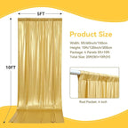 20ft x 10 ft Glitter Gold Backdrop Curtain for Parties, Wrinkle Free Non-See Through Not Fall-Off Sequin Gold Shimmer Photo Backdrop Drapes for Graduation Photography Background Cloth-4 Panels 5x10ft