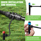 TJJFMM 230FT Drip Irrigation System for Garden with 40 Nozzles & Emitters, Garden Watering System with 1/2" & 1/4" Tube and Barbed Fittings - Adjustable Sprinklers Kit for Greenhouse, Lawn, Raised Bed