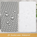 3 in 1 Long Shower Curtain Set-72 W x 78 H, Grey Waffle and PEVA Liner Set with 12 Stainless Steel Hooks, Waterproof Fabric for Bathroom