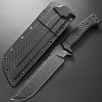 GTK32 Fixed Blade Knife DC53 Steel Blade Full Tang Nylon Fiberglass Handle Heavy Duty Knifes for Field Hunting Camping Bushcraft(Black)
