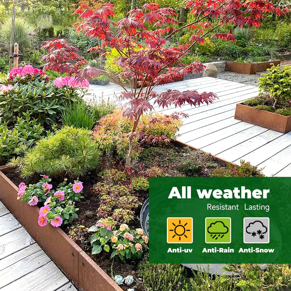 Steel Garden Metal Landscape Edging 40 inch with Top Bending Protection Pre-Rusted Steel Garden Edging 6 Inch Depth 90 Degree Bend 6 Pack for Lawn Yard (6 inch-90 Degree Bend, Rusted)