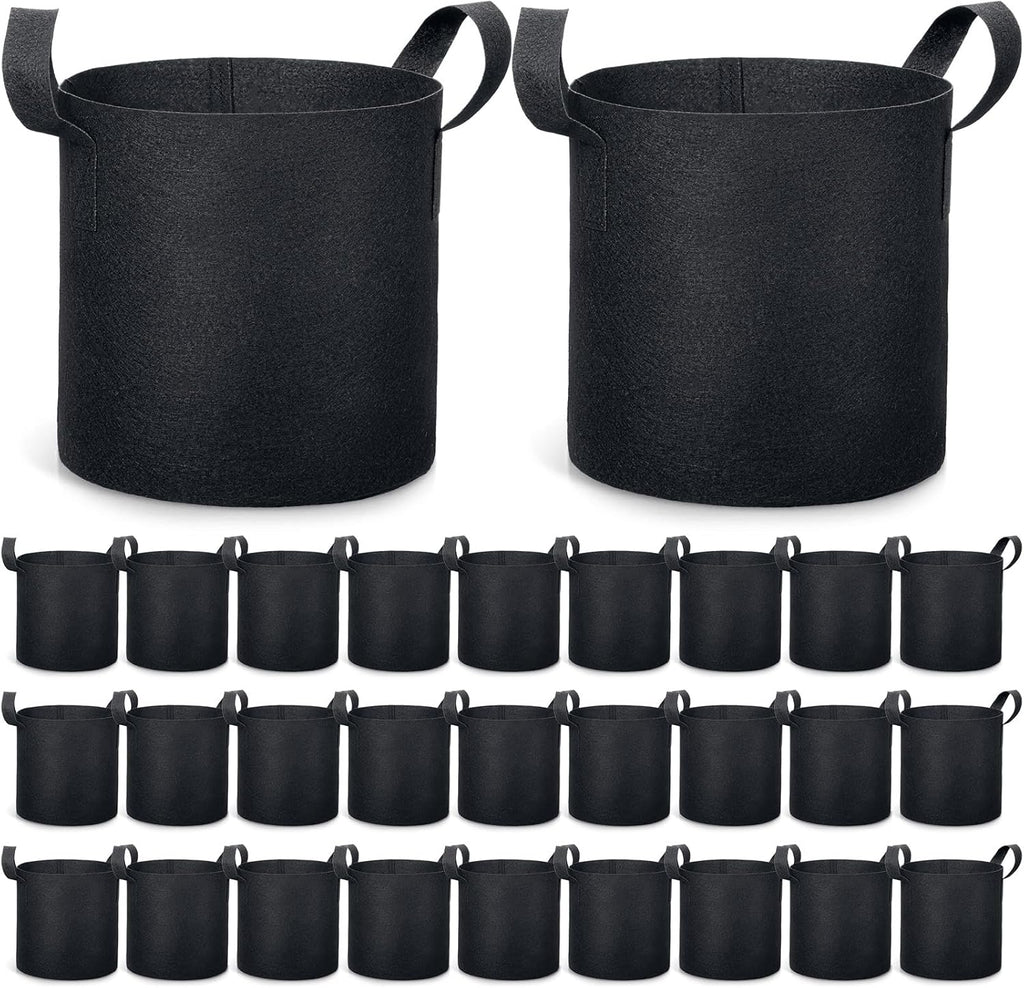 Boao 30 Pack 3 Gallon Grow Bags Aeration Fabric Pots for Plants with Handles Thickened Non Woven Grow Pots Bulk Plant Bags for Garden Vegetable Flower