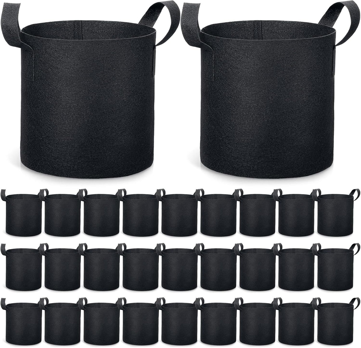 Boao 30 Pack 3 Gallon Grow Bags Aeration Fabric Pots for Plants with Handles Thickened Non Woven Grow Pots Bulk Plant Bags for Garden Vegetable Flower