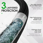 Garden Hose 25 FT, Non-Expanding Lightweight Water Hose with 10 Function Nozzle, Flexible, Kink Free, Wear-Resistant Fabric Leak Proof Garden Hoses for Outdoor, Yard, Lawn, Car, Marine, RV, Pet Bath
