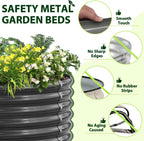A ANLEOLIFE 3-Pack 12X3X1.5ft & 81x81x18 in Deep Root Galvanized Raised Garden Beds Outdoor for Planting Vegetables Flowers Herb, Quartz Grey