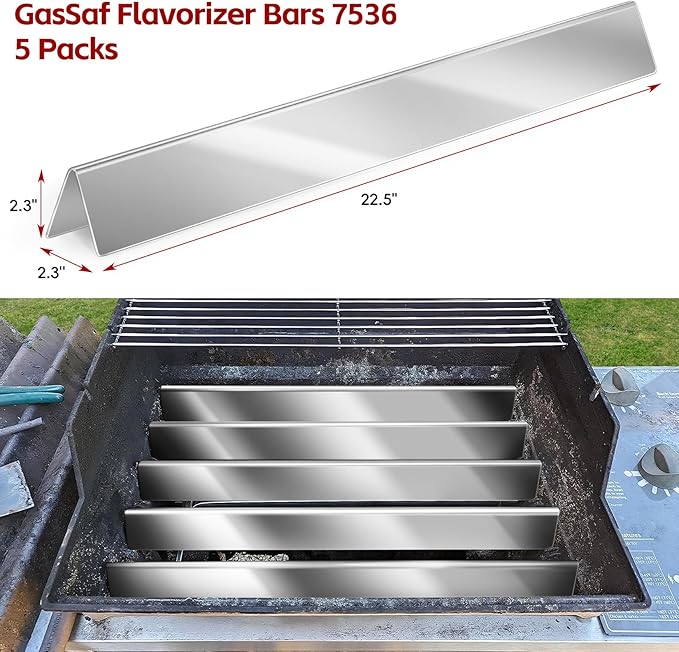 GasSaf 22.5 inch Flavorizer Bars for Weber 7536, Grill Parts for Spirit 300 E310 E320 S310 S320, Spirit 700, Weber 900, Genesis Silver B C, Genesis Gold B C, Grill Flavor Bars for 7537 65903 (5-Pack)