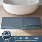 RESARE Waffle Bathroom Runner Rugs, Super Absorbent Bath Mat Non Slip Washable Quick Dry, Upgraded Ultra Soft Boho Bath Rugs with Tassels for