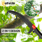 Outvita 7-24FT Telescoping Pruning Pole for Tree Trimming, Manual Pole Saws for Tree Trimmer with Telescopic Extension Pole