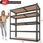 REIBII 40" W Garage Shelving 2500LBS Storage Shelves 72" H Metal Shelving 5 Tier Metal Shelves Adjustable Pantry Shelf for Closet Kitchen Warehouse 40" W x 19.7''D x 72''H