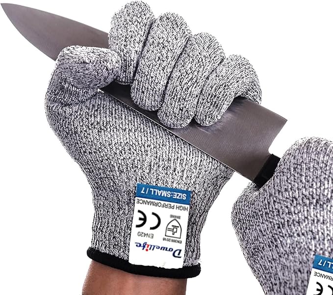 Dowellife Cut Resistant Gloves Food Grade Level 5 Protection, Safety Kitchen Cut Gloves for Chef Oyster Shucking Mandolin Knife Butcher Meat Cutting
