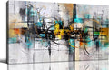 SIXTTART Abstract Wall Art for Living Room - Black and White Canvas Wall Art for Bedroom Ready to Hang Size 20" x 40"