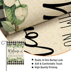 Artofy Welcome-ish Depends on Who You Are Small Decorative Garden Flag, Funny Family Buffalo Plaid Botanical Yard Lawn Outside Decor, Humorous Burlap Outdoor Home Decoration Double Sided 12 x 18