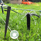 Mudder 100 Pcs 5.2 Inches Drip Irrigation Emitters for 1/4 Inch Drip Irrigation Tubing 360 Degree Adjustable with Arrow Stake Fan Sprayer for Garden Watering System