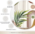 Glawry Green Brown Boho Shower Curtain Abstract Mid Century Plant Tropical Leaves Modern Geometric Bathroom Minimalist Arch Curve 60Wx72L Inches Bath Accessories Art Home Decor Fabric 12 Pack Hooks