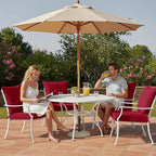 Summsun Outdoor Cushions for Patio Furniture, Double-Sided Waterproof Backrest and Seat Cushion Set with Removable Cover, 19 x 19 Inch, Red, 1 Set