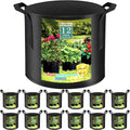 12 Pack Grow Bags 7 Gallon, 300G Heavy Duty Thickened Non-Woven Plant Bag Plant Fabric Pots with Handles Planting Bags, Pot for Plants