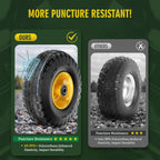 (2 Pack) 4.10/3.50-4 Flat Free Tire and Wheel 10-Inch Solid Wheel Replacement with 5/8 Bearings,2.2" Offset Hub -Compatible with Hand Truck,Wheelbarrow(Yellow)