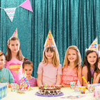 SquarePie Sequin Backdrop Less Transparent Background Sparkly Curtain for Wedding Party 6FT x 8FT Teal