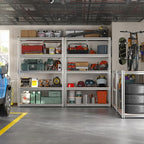 REIBII 2020LBS Garage Shelving Heavy Duty Metal Shelving 5 Tier Storage Shelves, Metal Shelves for Warehouse Basement, Easy Assembly, 72" H x 35.55" W x 16" D, Galvanized, 3 Pack