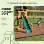 Playsafer 4' Flexible Interlocking Rubber Edging for Playgrounds (Black, 15 Pack)