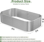 3 PCS Tall Galvanized Raised Garden Bed Outdoor, Metal Garden Bed for Vegetables, Above Ground Garden Box for Flower, Steel Raised Beds for Gardening - 4x2ft